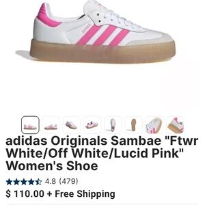 NWT Adidas Sambae LUCID PINK